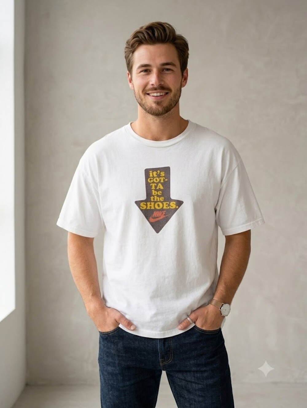 Vintage Nike White Graphic T-Shirt It's Gotta Be The Shoes Unisex Retro Y2k